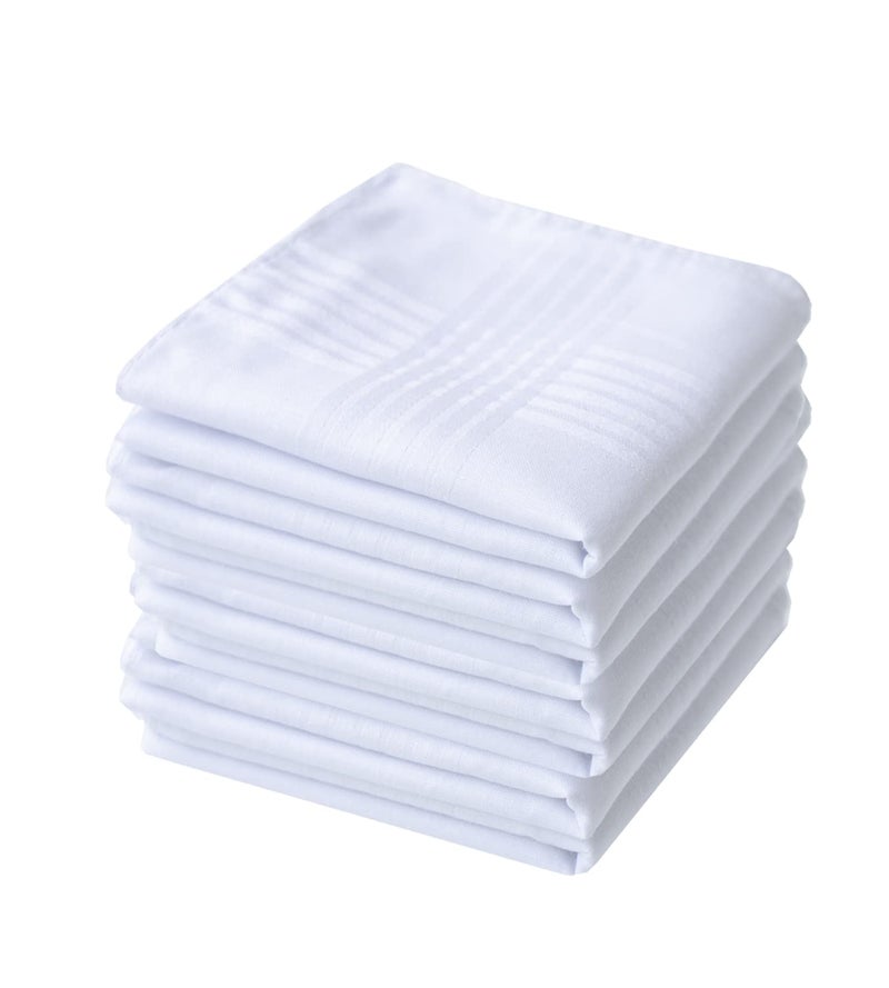 CoCoUSM Mens White Cotton 100% Cotton handkerchiefs Pack 9PCS - Image 1